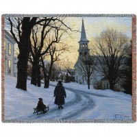 Winters Eve - Robert Duncan - Cotton Woven Blanket Throw -  (72x54)