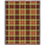 Plaid - Woods - Cotton Woven Blanket Throw -  (72x54)