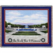 Washington DC - World War II Memorial - Cotton Woven Blanket Throw -  (72x54)