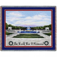 Washington DC - World War II Memorial - Cotton Woven Blanket Throw -  (72x54)