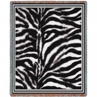 Zebra Skin - Cotton Woven Blanket Throw -  (72x54)