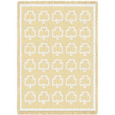 Shamrock White Natural Small Blanket 48x35 inch - 666576020585 - 5963-A