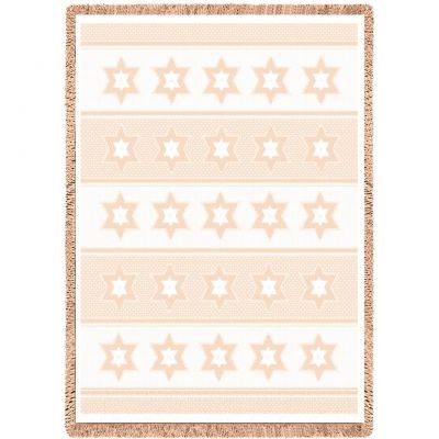 Star Of David Natural Small Blanket 48x35 inch - 666576005780 - 5992-A