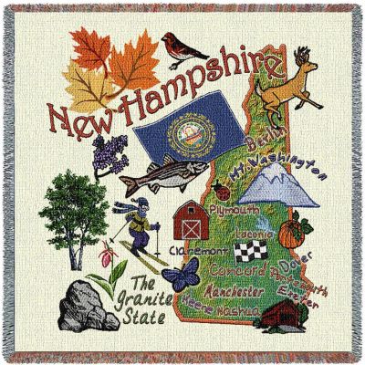 New Hampshire State Small Blanket 54x54 inch - 666576090205 - 3911-LS
