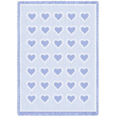 Basketweave Hearts Carolina Natural Small Blanket 48x35 inch - 666576056393 - 4486-A