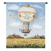 Flight Over Sunflowers Wall Tapestry 26x34 inch