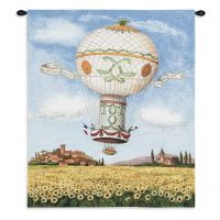 Flight Over Sunflowers Wall Tapestry 26x34 inch