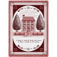 Saltbox House Cranberry Blanket 48x69 inch