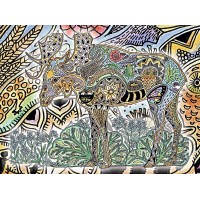 Moose Blanket by Artist Sue Coccia 70x54 inch