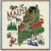 Maine State Small Blanket 54x54 inch
