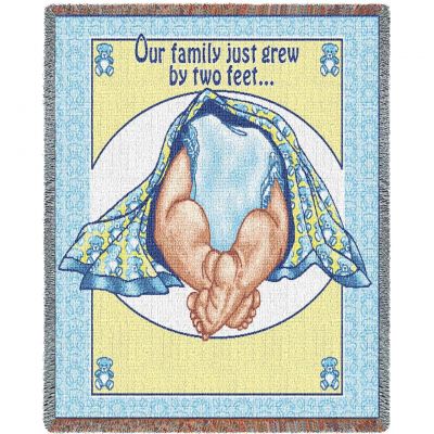 Two Feet Blue and White Mini Blanket 54x49 inch - 666576008033 - 720-T