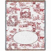 Childhood Toile Red Mini Blanket 34x53 inch