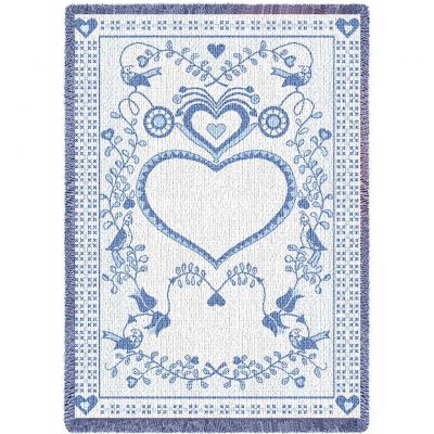 Germanic Fresh Blue Small Blanket 35x48 inch - 666576098485 - 4455-A