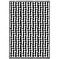 Houndstooth Black and White Blanket 48x69 inch