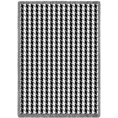 Houndstooth Black and White Blanket 48x69 inch - 666576089223 - 5548-A
