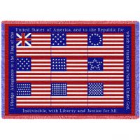 United States Flags with Pledge of Allegiance Blanket 48x69 inch