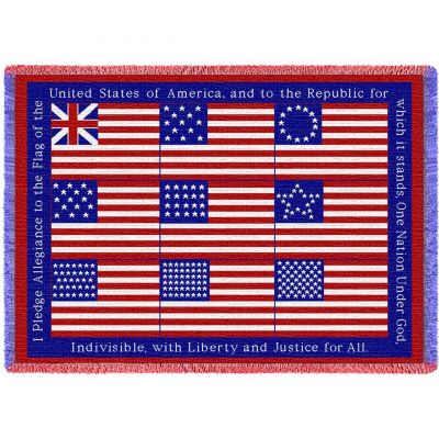United States Flags with Pledge of Allegiance Blanket 48x69 inch - 666576712756 - 4522-A