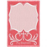 Baptismal Cross Pink Mini Blanket 35x48 inch