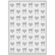 Heart and House White Natural Blanket 48x69 inch
