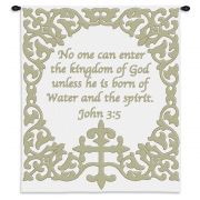 Baby Cross with Scripture Wall Tapestry 34x26 inch