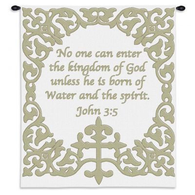 Baby Cross with Scripture Wall Tapestry 34x26 inch - 666576096344 - 5876-WH