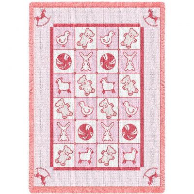 Baby Icons Pink Mini Blanket 48x35 inch - 666576111917 - 5285-A