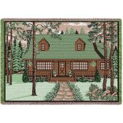 Log Cabin With Sign Blanket 48x69 inch