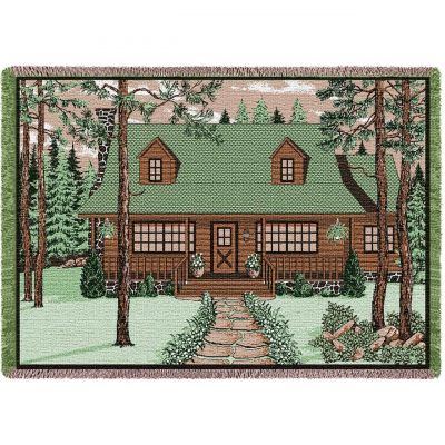 Log Cabin With Sign Blanket 48x69 inch - 666576697862 - 6302-A