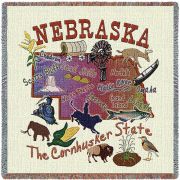 Nebraska State Small Blanket 54x54 inch