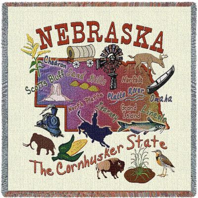 Nebraska State Small Blanket 54x54 inch - 666576090786 - 3941-LS