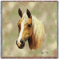 Palomino Horse -Lap Square Blanket