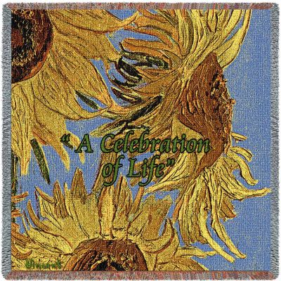 Memorial Van Gogh Sunflowers Small Blanket 53x53 inch - 666576698210 - 6240-LS