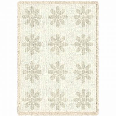 Flowers Natural Mini Blanket 48x35 inch - 666576105664 - 4494-A