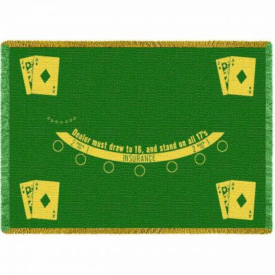 Poker Table Afghan Blanket 48x69 inch - 666576026891 - 1444-A