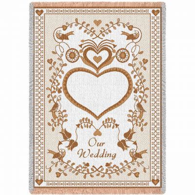 Our Wedding Parchment Blanket 48x69 inch - 666576098454 - 4433-A