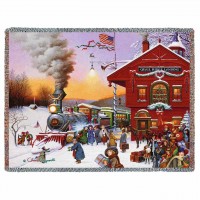 Whistle Stop Christmas Blanket 54x70 inch