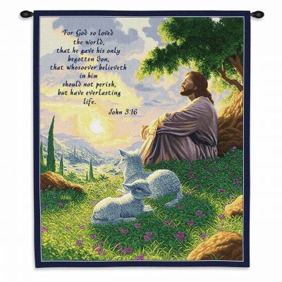 John 3:16 Wall Tapestry 26x32 inch - 666576088424 - 1342-WH