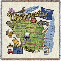 Wisconsin State Small Blanket 54x54 inch