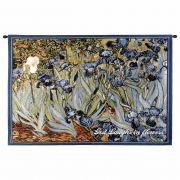 Irises With Inspiration Wall Tapestry 53x38 inch