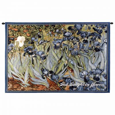 Irises With Inspiration Wall Tapestry 53x38 inch - 666576062448 - 2603-WH