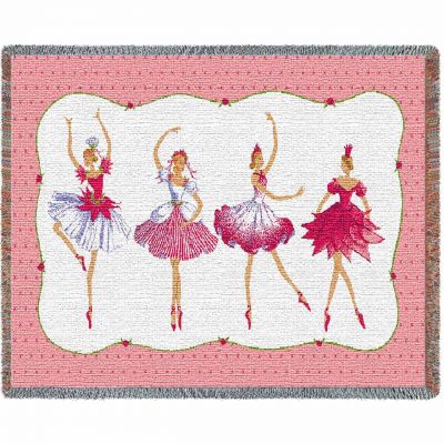 Four Ballerinas Tapestry Mini Blanket 35x53 inch - 666576105015 - 5125-T