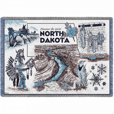 North Dakota Blanket 48x69 inch - 666576702849 - ND-A