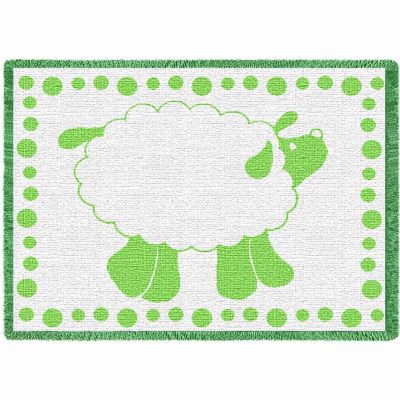 Baby Lamb Green Small Blanket 48x35 inch - 666576098942 - 4420-A