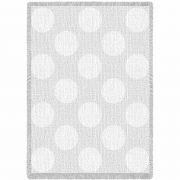 Polka Dots White Small Blanket 48x35 inch