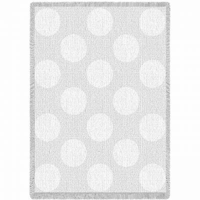 Polka Dots White Small Blanket 48x35 inch - 666576105695 - 4459-A