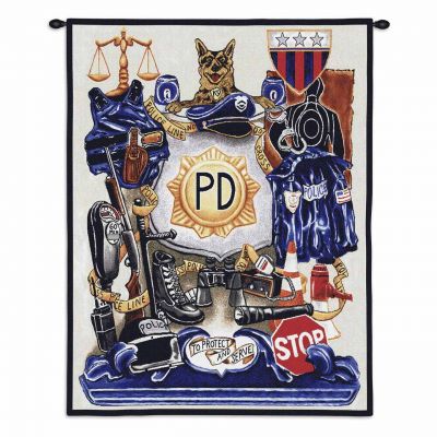 Policeman Pride Wall Tapestry 26x32 inch - 666576088561 - 884-WH