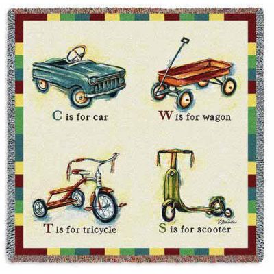 Car Wagon Tricycle Scooter Small Blanket 53x53 inch - 666576121022 - 4663-LS