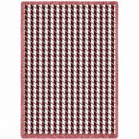 Houndstooth Cranberry Blanket 48x69 inch