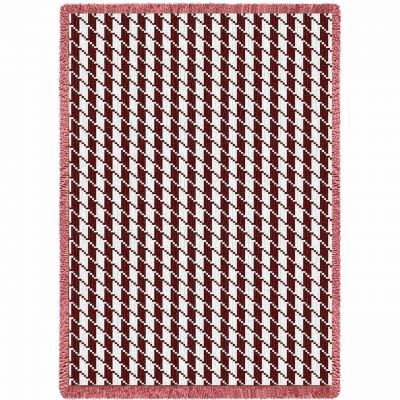 Houndstooth Cranberry Blanket 48x69 inch - 666576089230 - 3847-A