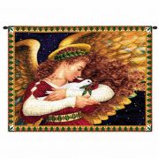 Angel and Dove Wall Tapestry 34x26 inch